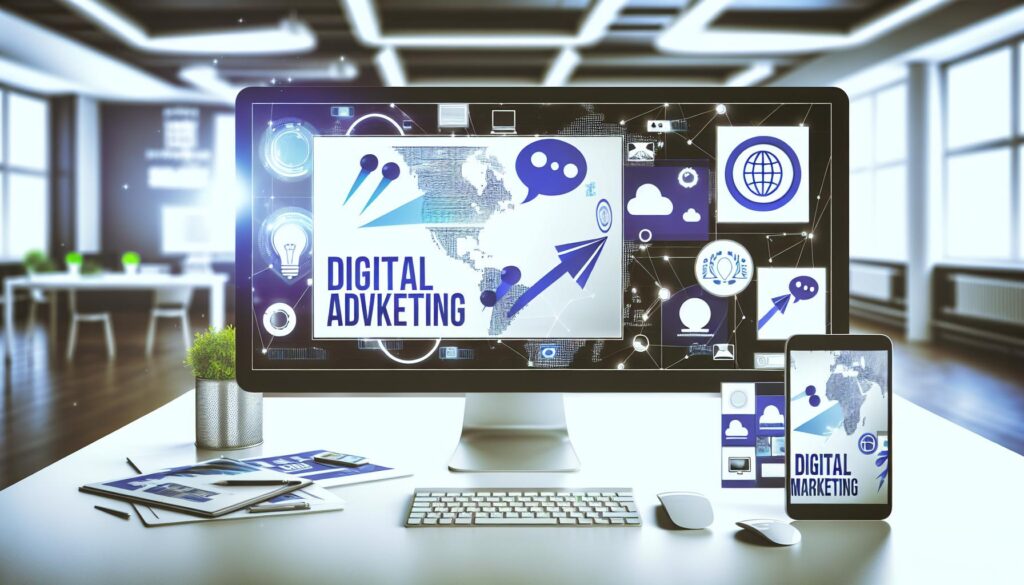 Banner di marketing digitale per dare impulso alla tua attività